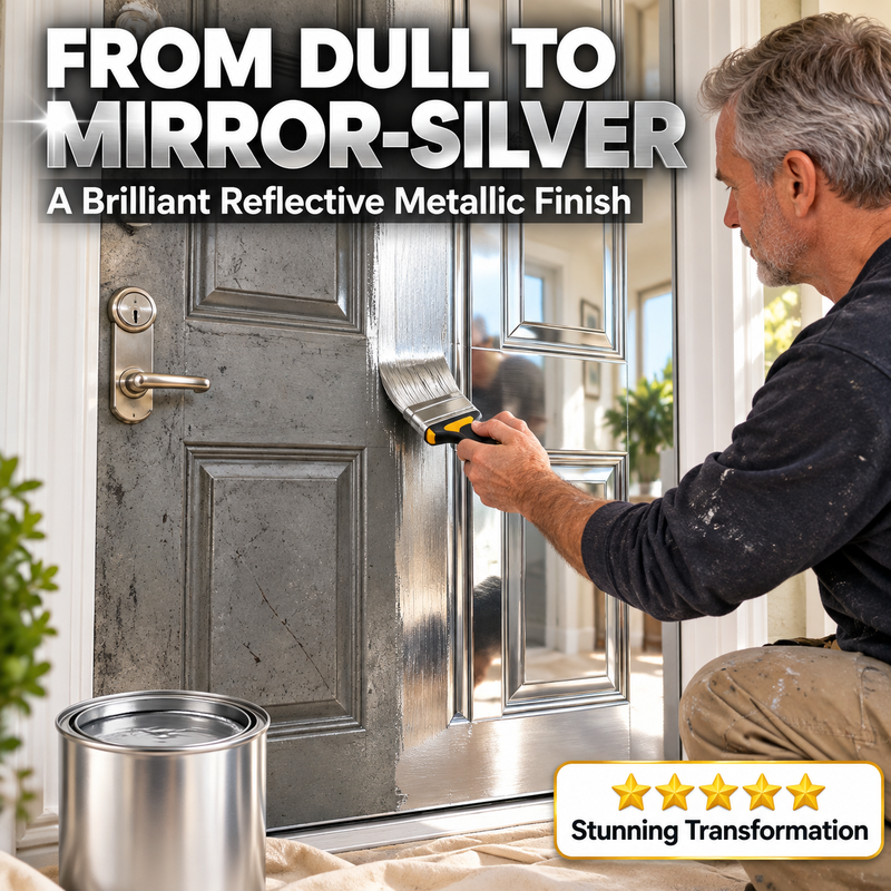 🥳2026 HOT SALE🥳💞50K+ SOLD! 🎨✨ 50% OFF! Water-Based Metallic Silver Paint – brush-on bright silver finish for metal, wood & craft renovation. Refresh dull surfaces with ease! 🛡️✅