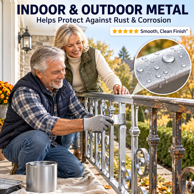🥳2026 HOT SALE🥳💞50K+ SOLD! 🎨✨ 50% OFF! Water-Based Metallic Silver Paint – brush-on bright silver finish for metal, wood & craft renovation. Refresh dull surfaces with ease! 🛡️✅