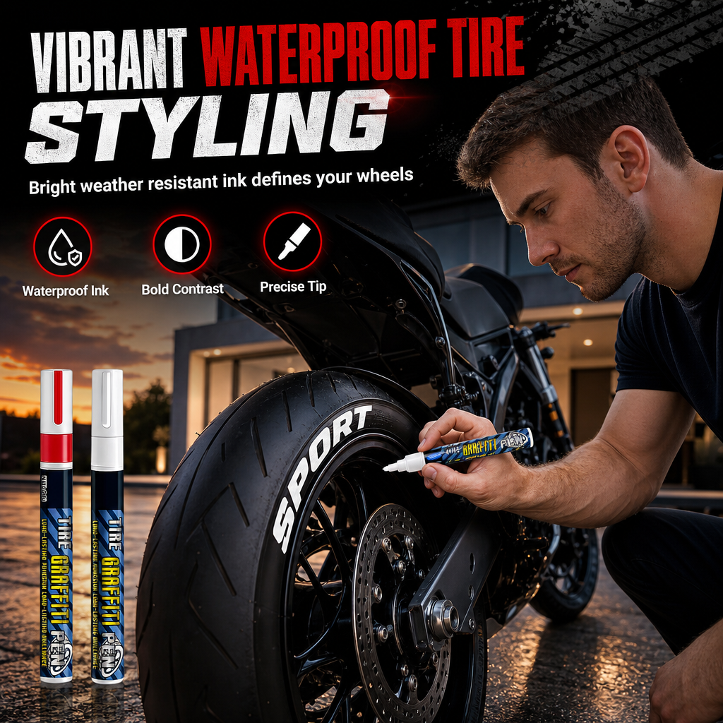 🥳2026 HOT SALE🥳💞50K+ SOLD! 🚗✨ 50% OFF! Quick Drying Tire Marker – waterproof & smudge-resistant ink, instantly restores faded tires. Easy DIY upgrade for cars & bikes! 🛡️💪