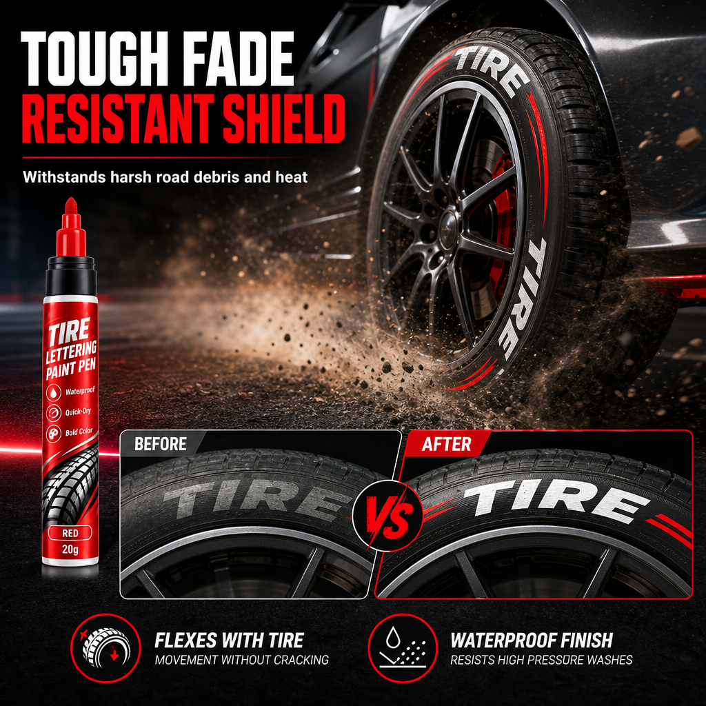 🥳2026 HOT SALE🥳💞50K+ SOLD! 🚗✨ 50% OFF! Quick Drying Tire Marker – waterproof & smudge-resistant ink, instantly restores faded tires. Easy DIY upgrade for cars & bikes! 🛡️💪