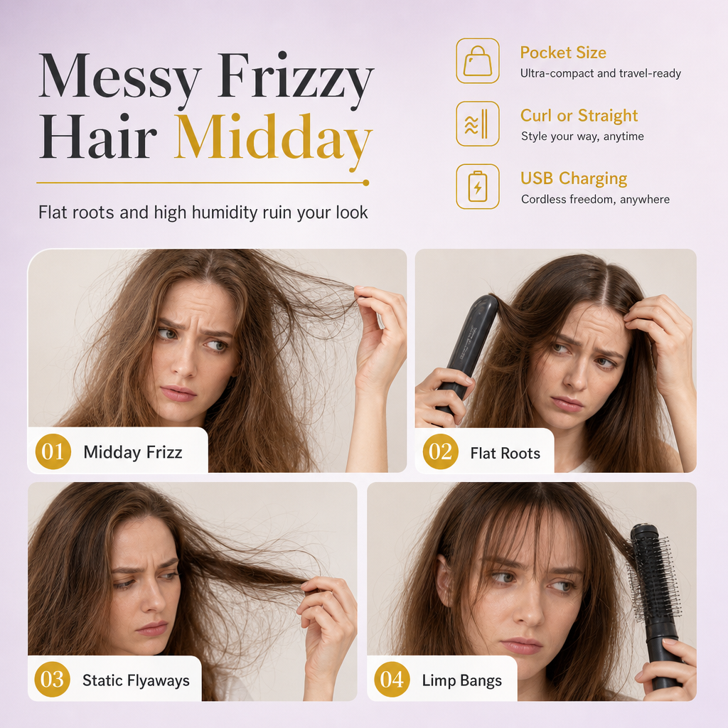 🥳2026 HOT SALE🥳💞50K+ SOLD! 💇‍♀️✨ 50% OFF! Portable Cordless Mini Hair Straightener – USB rechargeable, straighten & curl on the go. Tames frizz anywhere, no salon needed! 🛡️✅