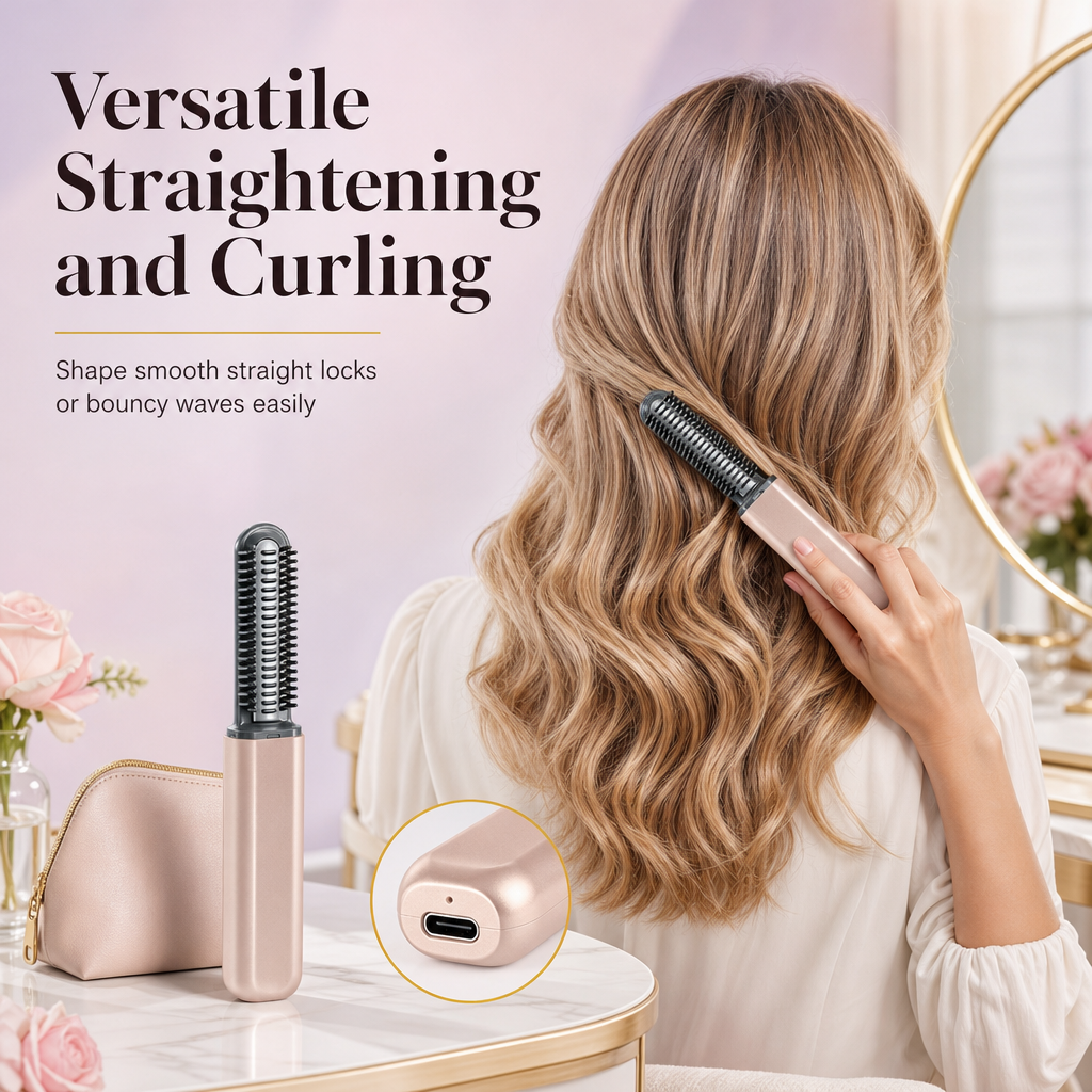 🥳2026 HOT SALE🥳💞50K+ SOLD! 💇‍♀️✨ 50% OFF! Portable Cordless Mini Hair Straightener – USB rechargeable, straighten & curl on the go. Tames frizz anywhere, no salon needed! 🛡️✅