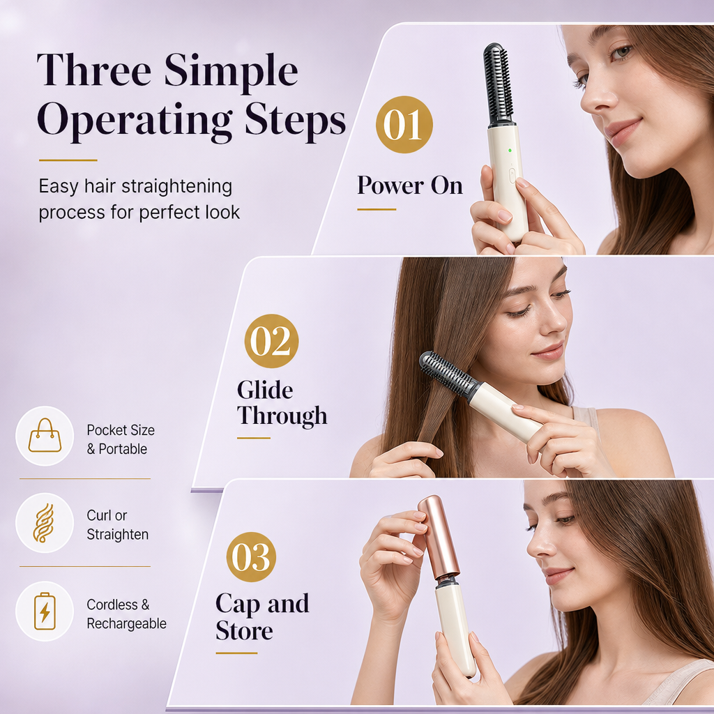 🥳2026 HOT SALE🥳💞50K+ SOLD! 💇‍♀️✨ 50% OFF! Portable Cordless Mini Hair Straightener – USB rechargeable, straighten & curl on the go. Tames frizz anywhere, no salon needed! 🛡️✅
