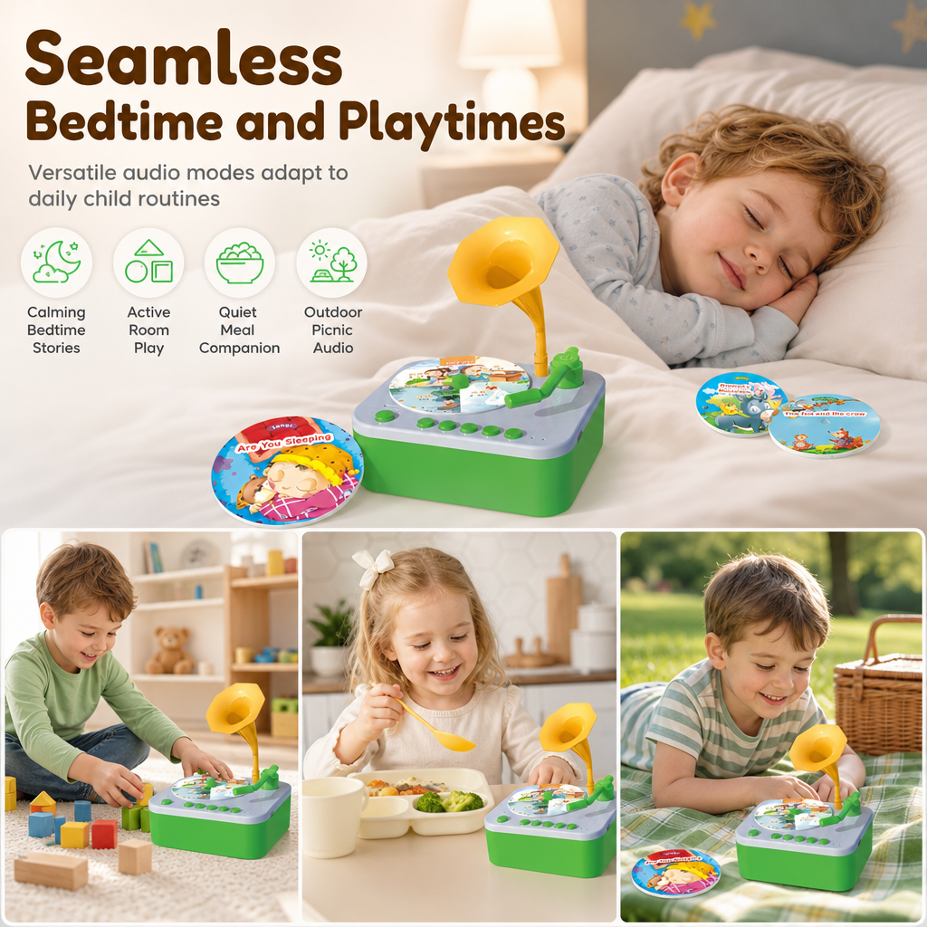 🥳2026 HOT SALE🥳💞50K+ SOLD! 🎵🧸 50% OFF! Kids Bluetooth Learning Phonograph – tactile card play, bilingual learning & no screens! Safe, fun early education for grandkids! 🛡️✅
