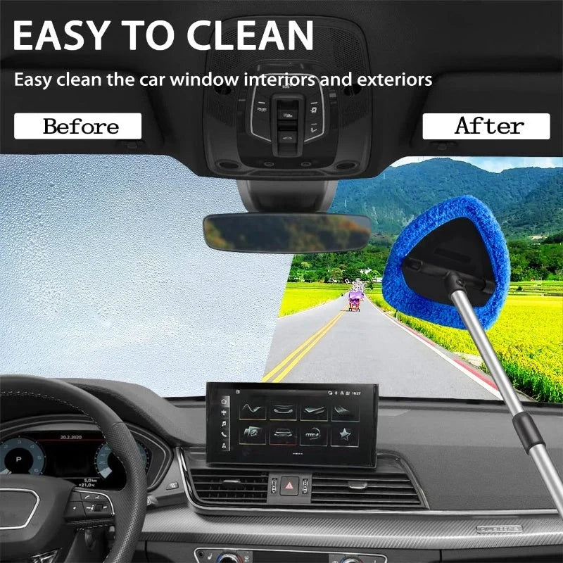 🥳2026 HOT SALE🥳💞50K+ SOLD! 🚗✨ 50% OFF! Windshield Cleaner Tool Kit – extendable 34-54cm & 180° rotating head for hard-to-reach spots. Scratch-free microfiber pads, no streaks! 🛡️✅