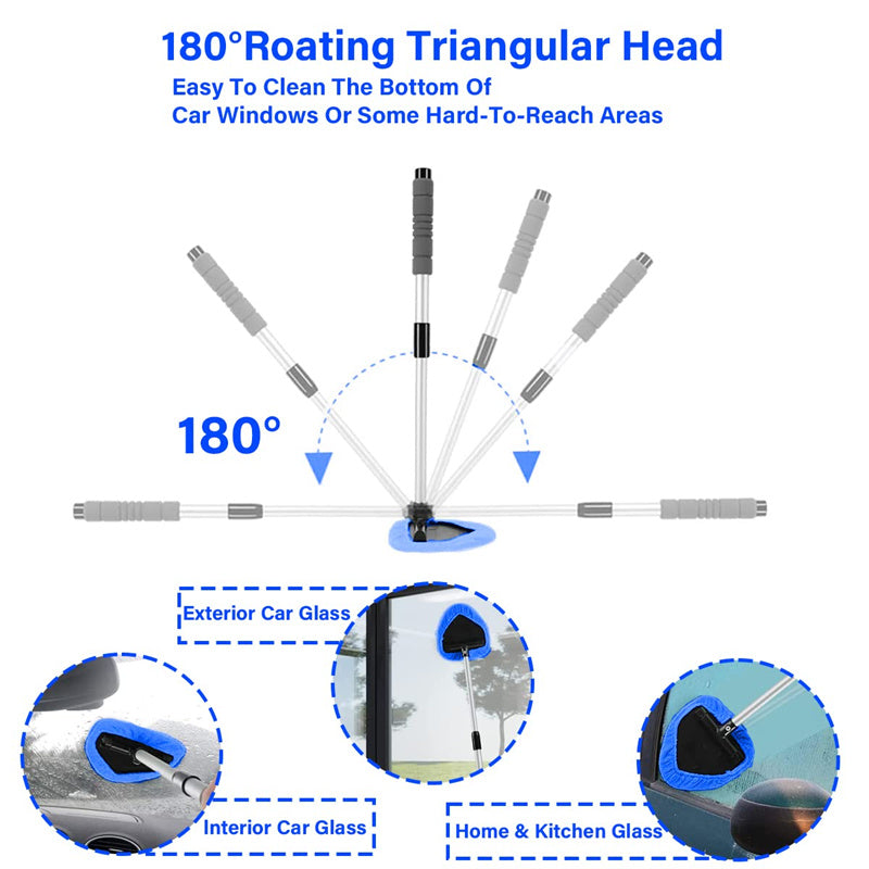 🥳2026 HOT SALE🥳💞50K+ SOLD! 🚗✨ 50% OFF! Windshield Cleaner Tool Kit – extendable 34-54cm & 180° rotating head for hard-to-reach spots. Scratch-free microfiber pads, no streaks! 🛡️✅