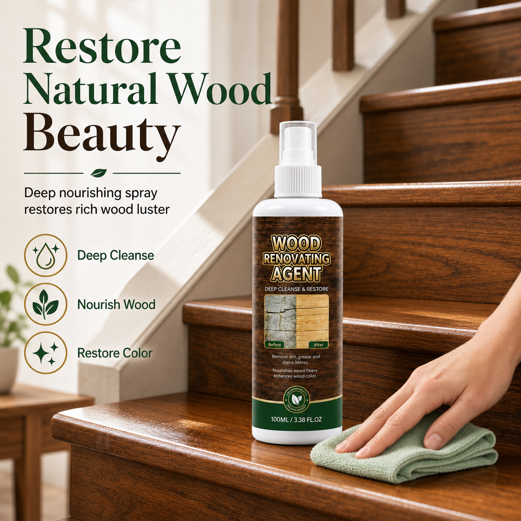 🥳2026 HOT SALE🥳💞50K+ SOLD! 🪵✨ 50% OFF! Wood Care Cleaner – instantly restores dry, faded wood & erases scuffs on floors, furniture & doors. Bring back the natural shine without sanding! 🛡️✅