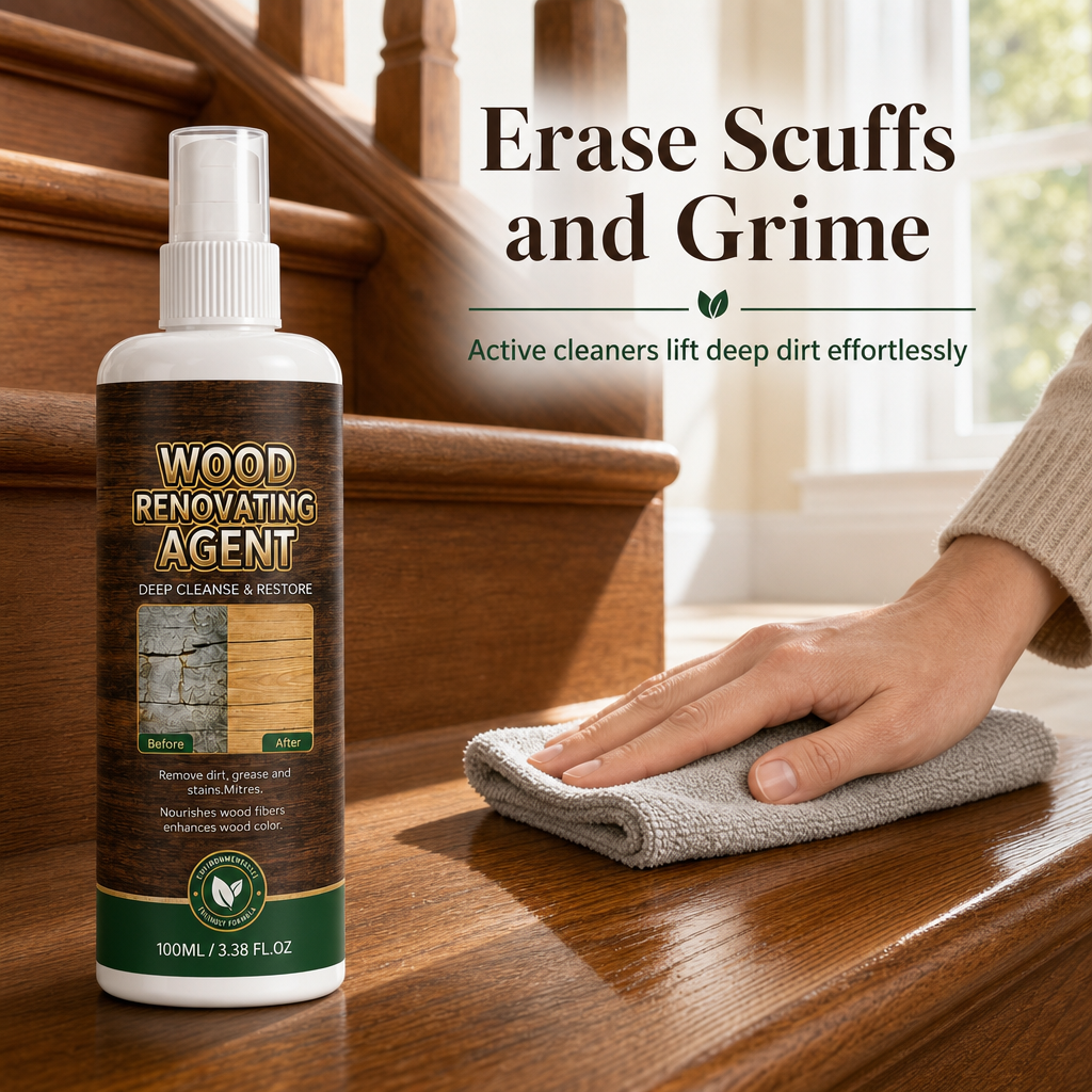 🥳2026 HOT SALE🥳💞50K+ SOLD! 🪵✨ 50% OFF! Wood Care Cleaner – instantly restores dry, faded wood & erases scuffs on floors, furniture & doors. Bring back the natural shine without sanding! 🛡️✅