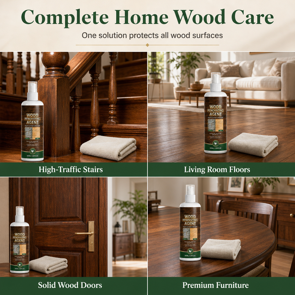 🥳2026 HOT SALE🥳💞50K+ SOLD! 🪵✨ 50% OFF! Wood Care Cleaner – instantly restores dry, faded wood & erases scuffs on floors, furniture & doors. Bring back the natural shine without sanding! 🛡️✅