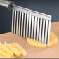 🥳2026 HOT SALE🥳💞50K+ SOLD! 🥔🔪 50% OFF! Stainless Steel Crinkle Cut Knife – effortlessly makes wavy fries & decorative veggie slices. Fun textures kids love & rust-resistant! 🛡️✅