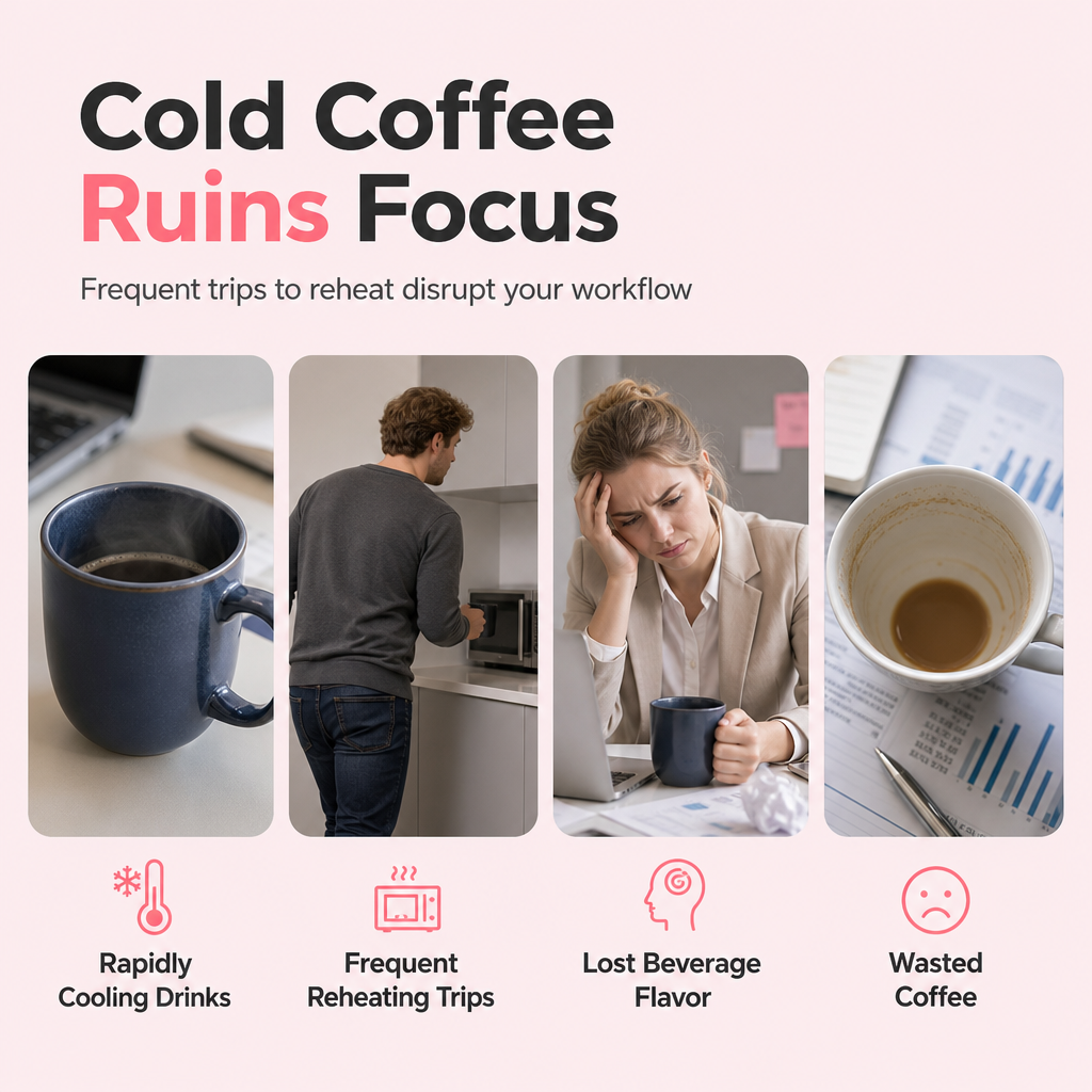 🥳2026 HOT SALE🥳💞50K+ SOLD! ☕🔥 50% OFF! Electric Coffee Mug Warmer – 3-temp touch control keeps drinks hot all day. Fits all flat cups – never drink cold coffee again! 🛡️✅
