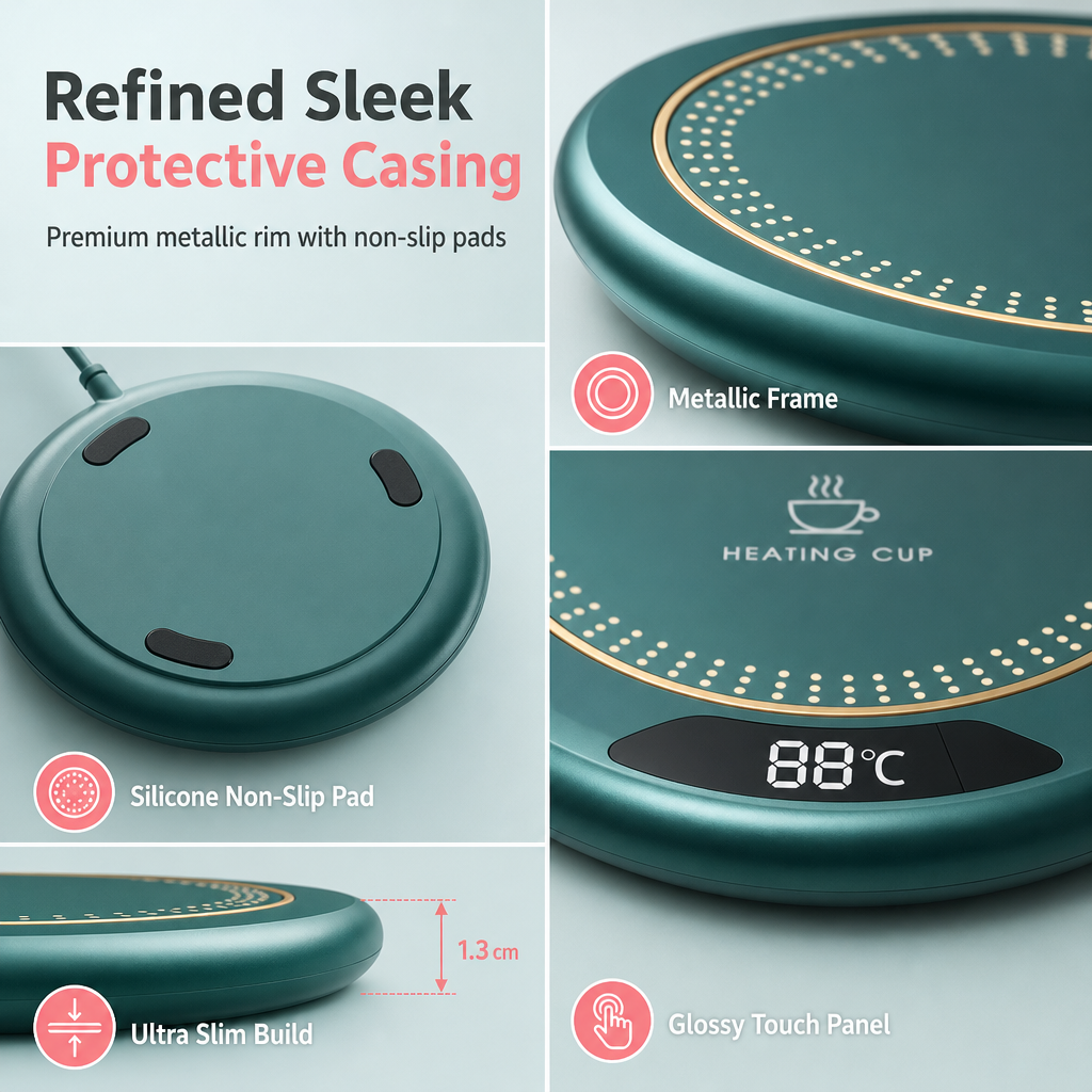 🥳2026 HOT SALE🥳💞50K+ SOLD! ☕🔥 50% OFF! Electric Coffee Mug Warmer – 3-temp touch control keeps drinks hot all day. Fits all flat cups – never drink cold coffee again! 🛡️✅