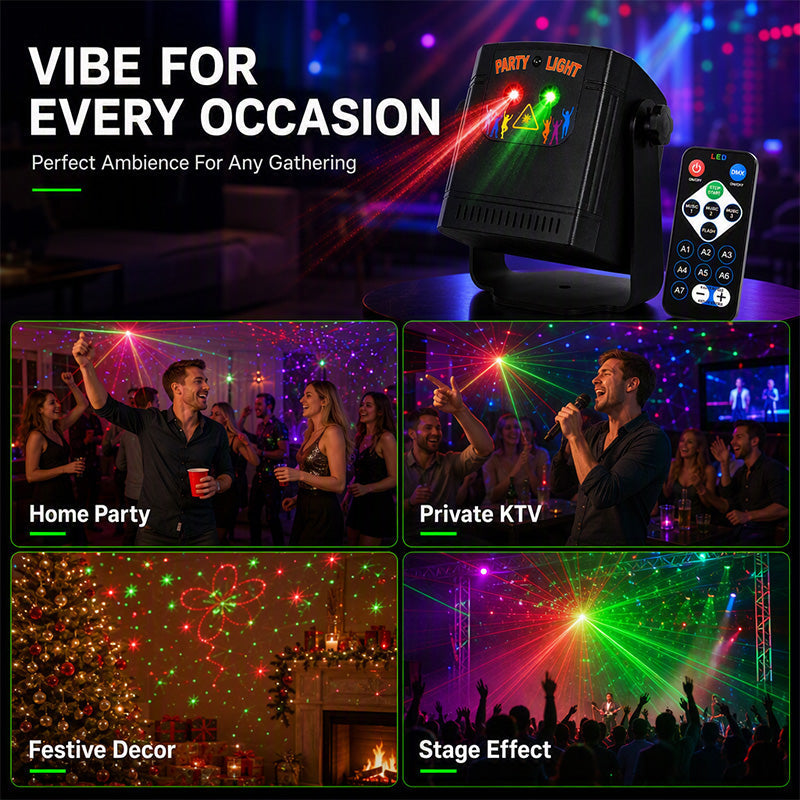 🥳2026 HOT SALE🥳💞50K+ SOLD! 🎉🔦 50% OFF! Rechargeable Party Laser Light – instantly turns any room into a club with 68 dynamic patterns & smart music sync. Portable, remote-controlled & no messy wires! 🛡️✅