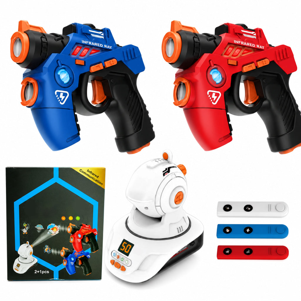 🥳2026 HOT SALE🥳💞50K+ SOLD! 🎯🔫 50% OFF! Kids Infrared Laser Battle Toy Set – 2 mini pistols & projector target with sound & light. Gets kids off screens & into active indoor fun! 🛡️💪