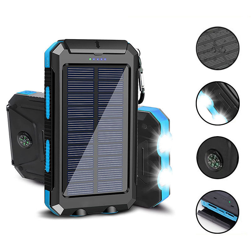 🥳2026 HOT SALE🥳💞50K+ SOLD! ⛺🔋 50% OFF! Solar Power Bank – 10000mAh, dual LED flashlights & built-in compass. Never lose power or direction on outdoor adventures! 🛡️✅