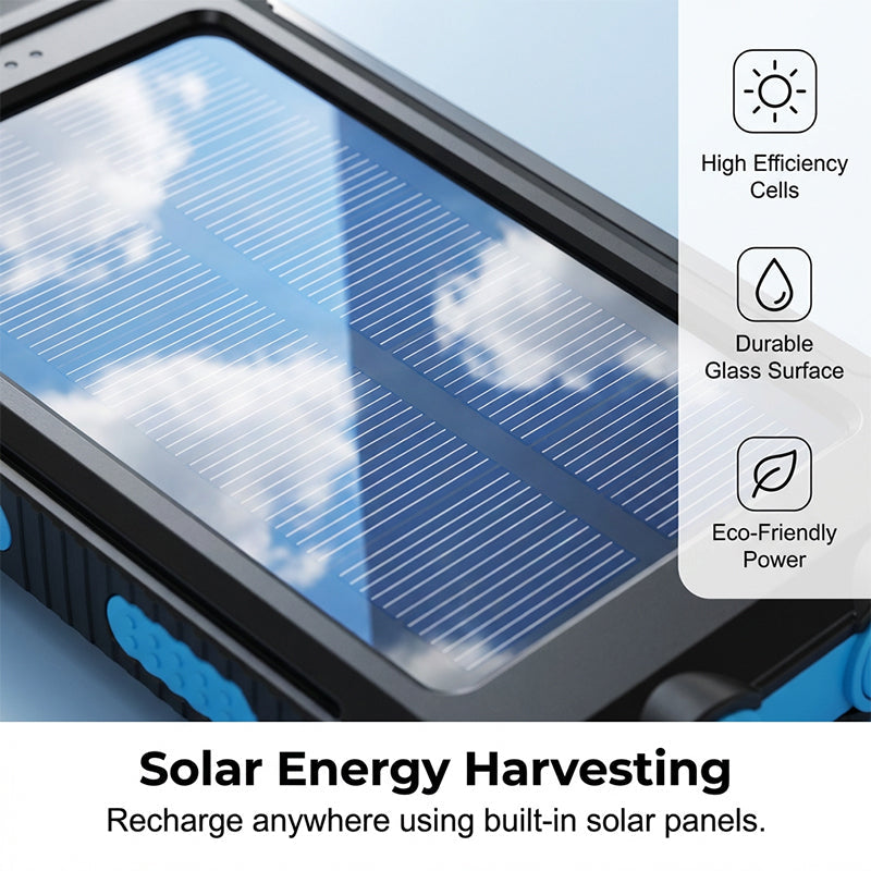 🥳2026 HOT SALE🥳💞50K+ SOLD! ⛺🔋 50% OFF! Solar Power Bank – 10000mAh, dual LED flashlights & built-in compass. Never lose power or direction on outdoor adventures! 🛡️✅