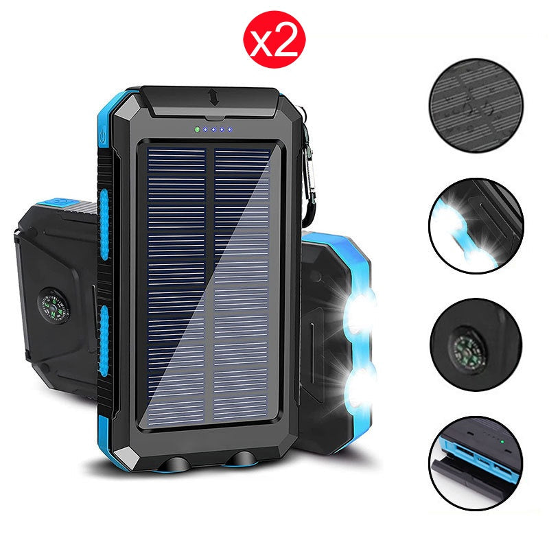 🥳2026 HOT SALE🥳💞50K+ SOLD! ⛺🔋 50% OFF! Solar Power Bank – 10000mAh, dual LED flashlights & built-in compass. Never lose power or direction on outdoor adventures! 🛡️✅