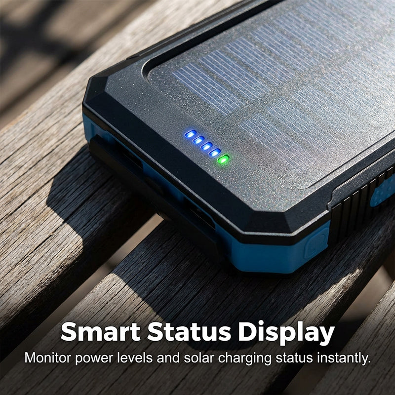 🥳2026 HOT SALE🥳💞50K+ SOLD! ⛺🔋 50% OFF! Solar Power Bank – 10000mAh, dual LED flashlights & built-in compass. Never lose power or direction on outdoor adventures! 🛡️✅