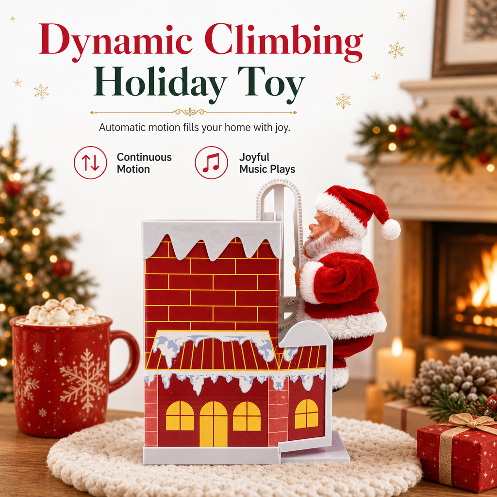 🥳2026 HOT SALE🥳💞50K+ SOLD! 🎄🎅 50% OFF! Animated Climbing Santa Toy – climbs, dances & plays festive music. Brings instant joy to kids & guests this Christmas! ✨💪