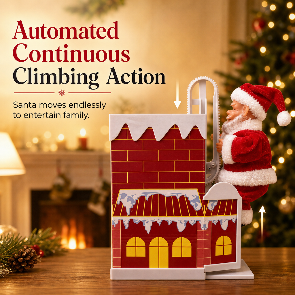 🥳2026 HOT SALE🥳💞50K+ SOLD! 🎄🎅 50% OFF! Animated Climbing Santa Toy – climbs, dances & plays festive music. Brings instant joy to kids & guests this Christmas! ✨💪