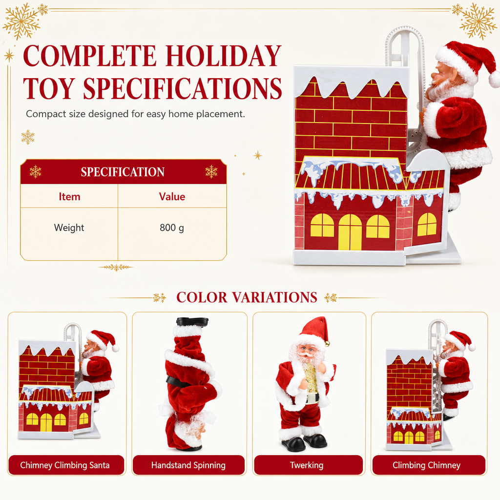 🥳2026 HOT SALE🥳💞50K+ SOLD! 🎄🎅 50% OFF! Animated Climbing Santa Toy – climbs, dances & plays festive music. Brings instant joy to kids & guests this Christmas! ✨💪