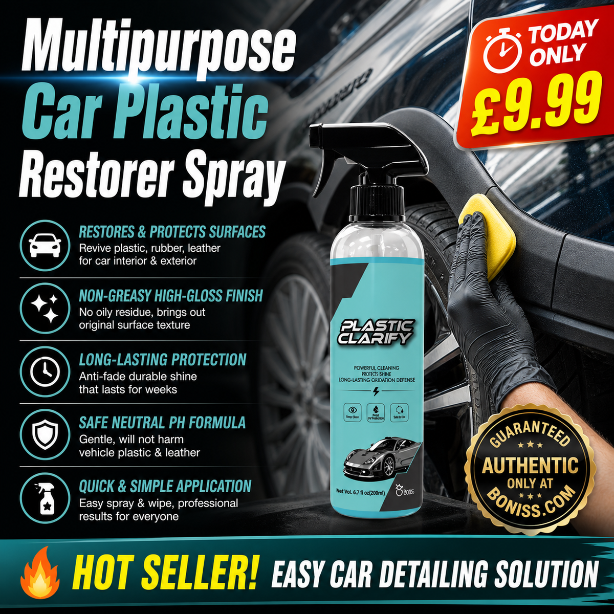 🥳2026 HOT SALE🥳💞50K+ SOLD! 🚗🧽 50% OFF! Car Plastic Restorer Spray – revives dull plastic, rubber & leather, non-greasy high gloss. Quick spray & wipe, long-lasting shine! 🛡️💪