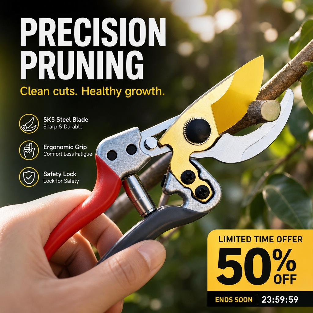 🥳2026 HOT SALE🥳💞50K+ SOLD! 🐏✂️ 50% OFF! Multi-Purpose Shears – SK5 steel blade, rubberized grip, 30/50mm cut. For sheep, cow & horse hooves + garden pruning! 🌿💪