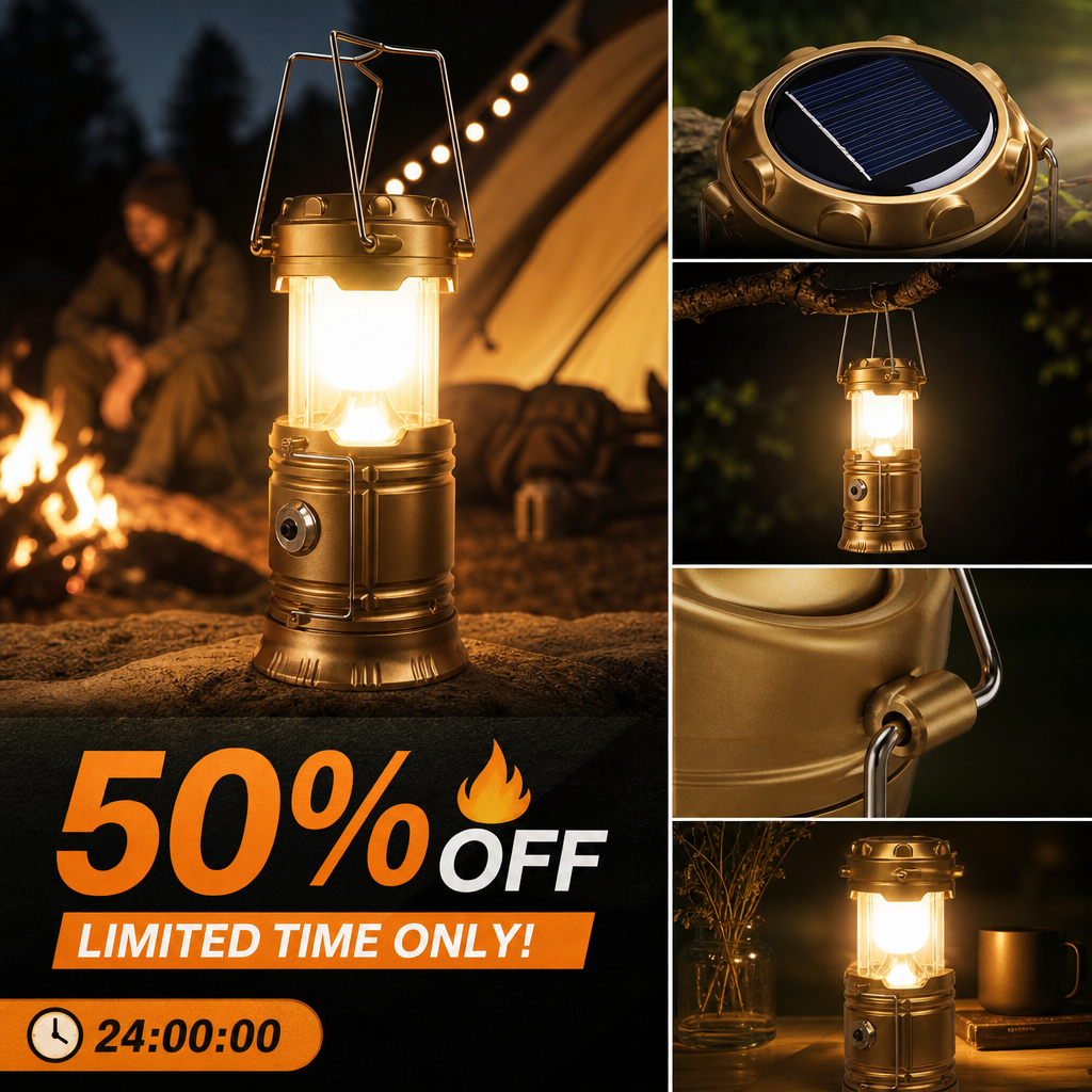 🥳2026 HOT SALE🥳💞50K+ SOLD! ⛺️🌞 50% OFF! Solar-Powered Retractable Camping Lantern – solar charging, adjustable height, portable & bright. Light up any campsite! 🛡️✅