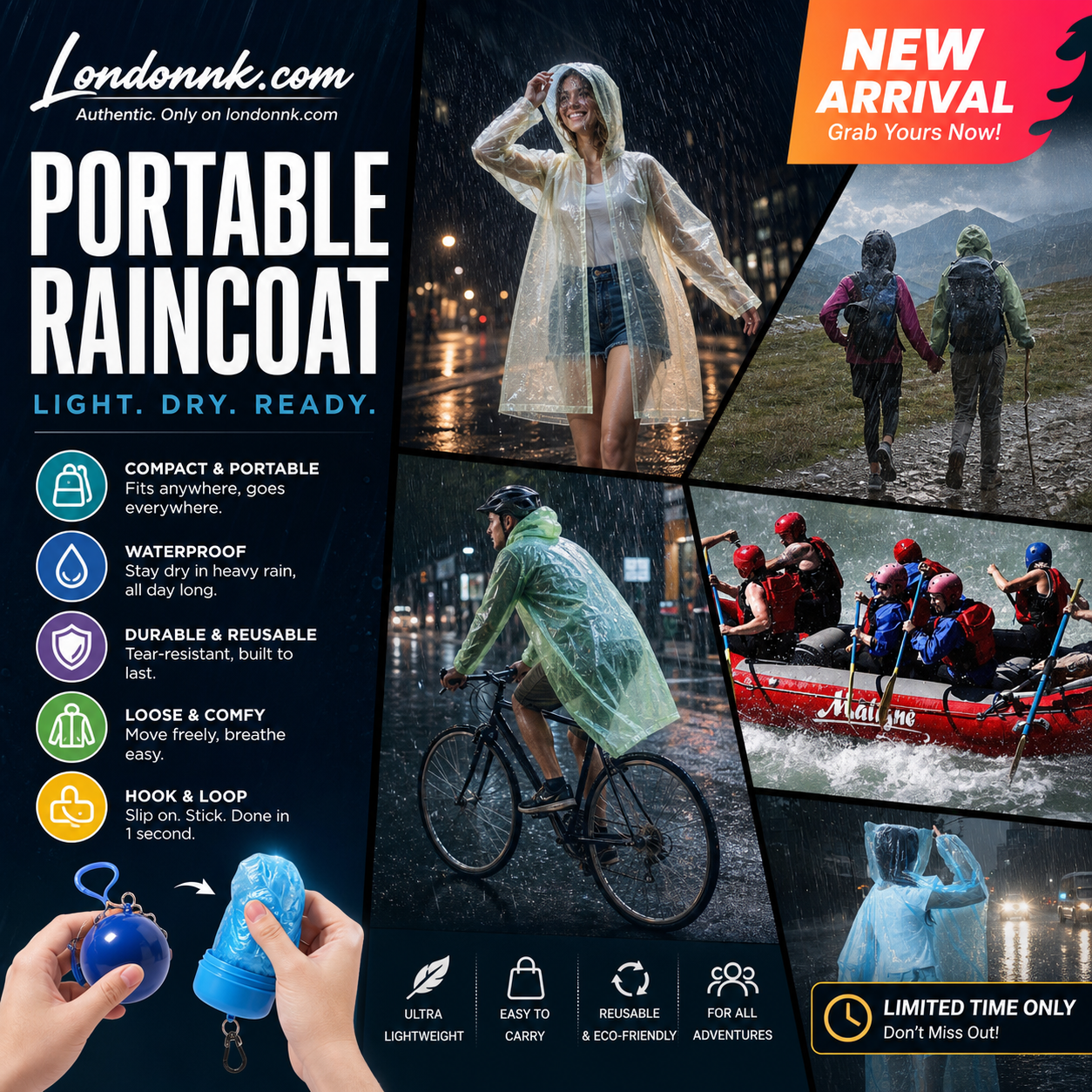 🥳2026 HOT SALE🥳💞50K+ SOLD! ☔🎁 BUY 1 GET 1 FREE! Mini Ball Shape Disposable Raincoat – From £6.99! Ultra‑compact ball packaging fits in any bag, purse or glove box. Waterproof & easy to use – always ready for sudden showers! 🌧️✨