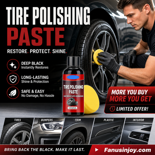 🥳2026 HOT SALE🥳💞50K+ SOLD!☀️🛡️ BUY 3 GET 2 FREE! Black Tire Polishing Paste – UV protection, deep conditioning. Keeps tires black & glossy for weeks. A long‑lasting bargain! 🌟💧