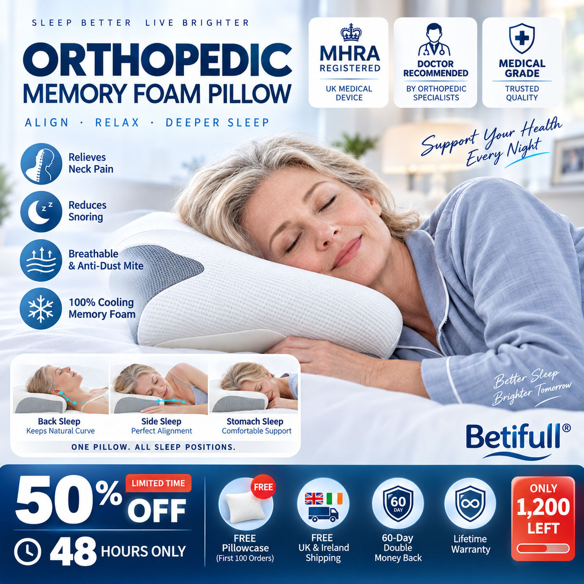 🥳2026 HOT SALE🥳💞50K+ SOLD!🦋😴 50% OFF! Butterfly Memory Foam Pillow – Slow rebound, ergonomic support. Aligns neck & spine for deep, restful sleep. Wake up refreshed. 🛏️✨