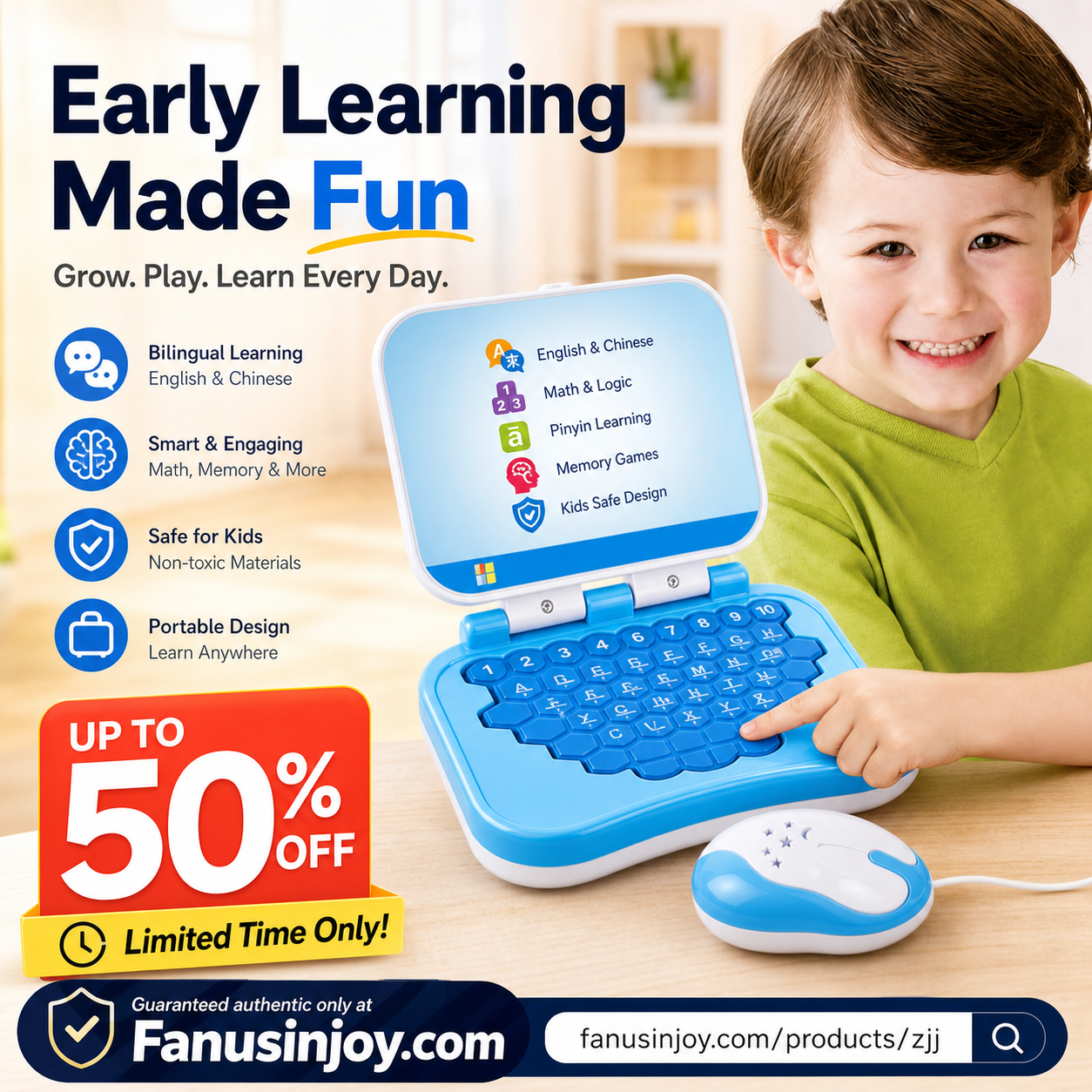 🥳2026 HOT SALE🥳💞50K+ SOLD!🔥🎁 50% OFF! Bilingual Learning Machine for Infants & Toddlers – English & Chinese, maths, phonics & vocabulary. Fun & interactive – gives kids a head start! 👦✨