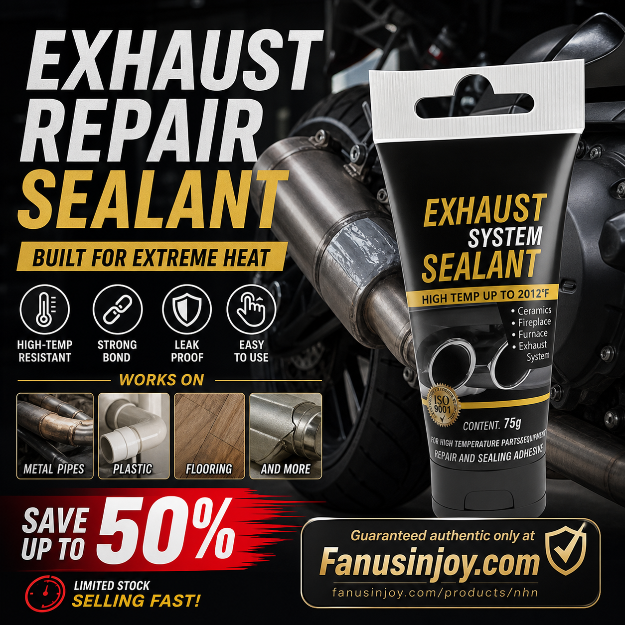 🥳2026 HOT SALE🥳💞50K+ SOLD!🔧💨 Buy 3 Get 2 FREE! High Temperature Exhaust Repair Sealant – 2000°F heat resistance, seals cracks & leaks on exhaust pipes & stoves. Easy DIY fix – save on garage bills! 🛠️✨