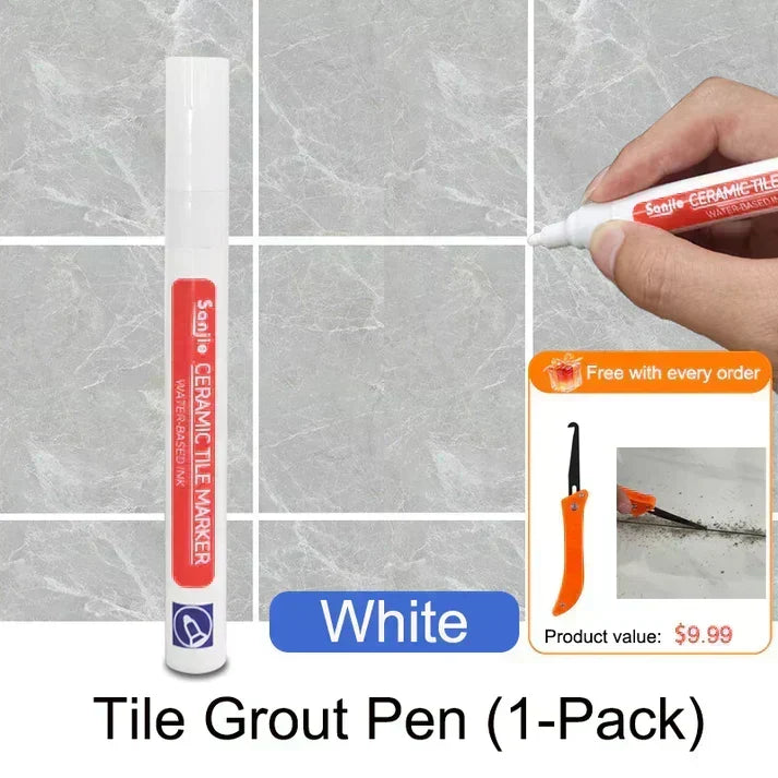 🥳2026 HOT SALE🥳💞50K+ SOLD! 🧱✨ BUY 1 GET 1 FREE! Special Price £9.99! Anti-Mould Grout Pen – covers black stains & mould instantly, waterproof seal. Restores kitchen & bathroom tiles like new! 🖌️✅