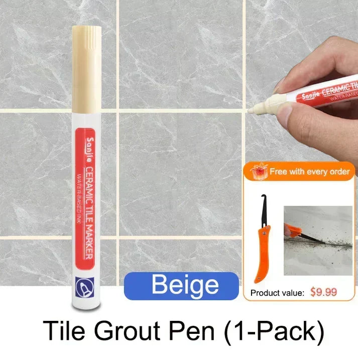 🥳2026 HOT SALE🥳💞50K+ SOLD! 🧱✨ BUY 1 GET 1 FREE! Special Price £9.99! Anti-Mould Grout Pen – covers black stains & mould instantly, waterproof seal. Restores kitchen & bathroom tiles like new! 🖌️✅