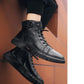 Bottes en cuir chaud noir