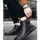 Bottes en cuir chaud noir